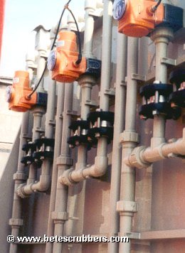 Pneumatic security valves on an ejector scrubber